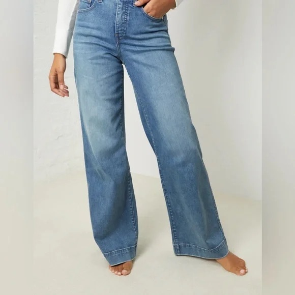 Upwest Vallejo Women's Blue Wide-Leg Jeans - Picture 1 of 6